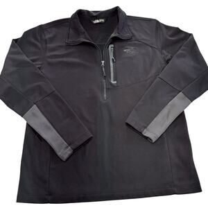 The North Face Pullover Mens Large Black Fleece Lined 1/2 Zip Jacket